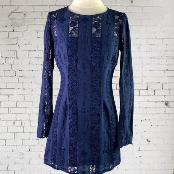 Lulus Blue Lace Dress - Picture 2 of 8
